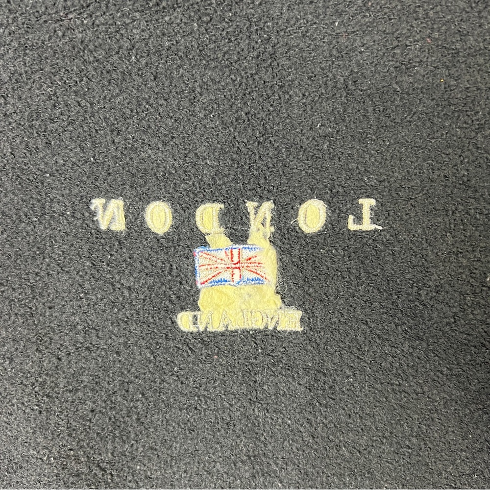 Vintage 90s London England Embroidered Black Sweatshirt British SZ Large Unisex - Picture 6 of 8